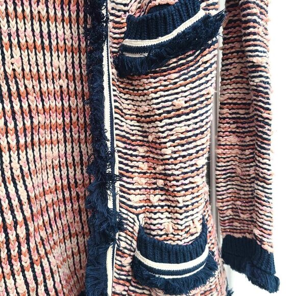Anthropologie Moth Knit Boho Artsy Bohemian 70s Fringe Cardigan SMALL - Picture 2 of 11